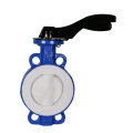 Bundor DN100 Full PTFE Lined Butterfly Valve Aluminum Handle Ductile Iron 0.6-1.6MPa Wafer Butterfly Valve